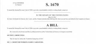 The Credit for Caring Act - financial help for caregivers